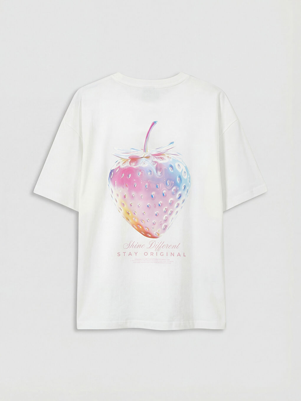 Beyaz Bisiklet Yaka Baskılı Kız Çocuk Tişört-1