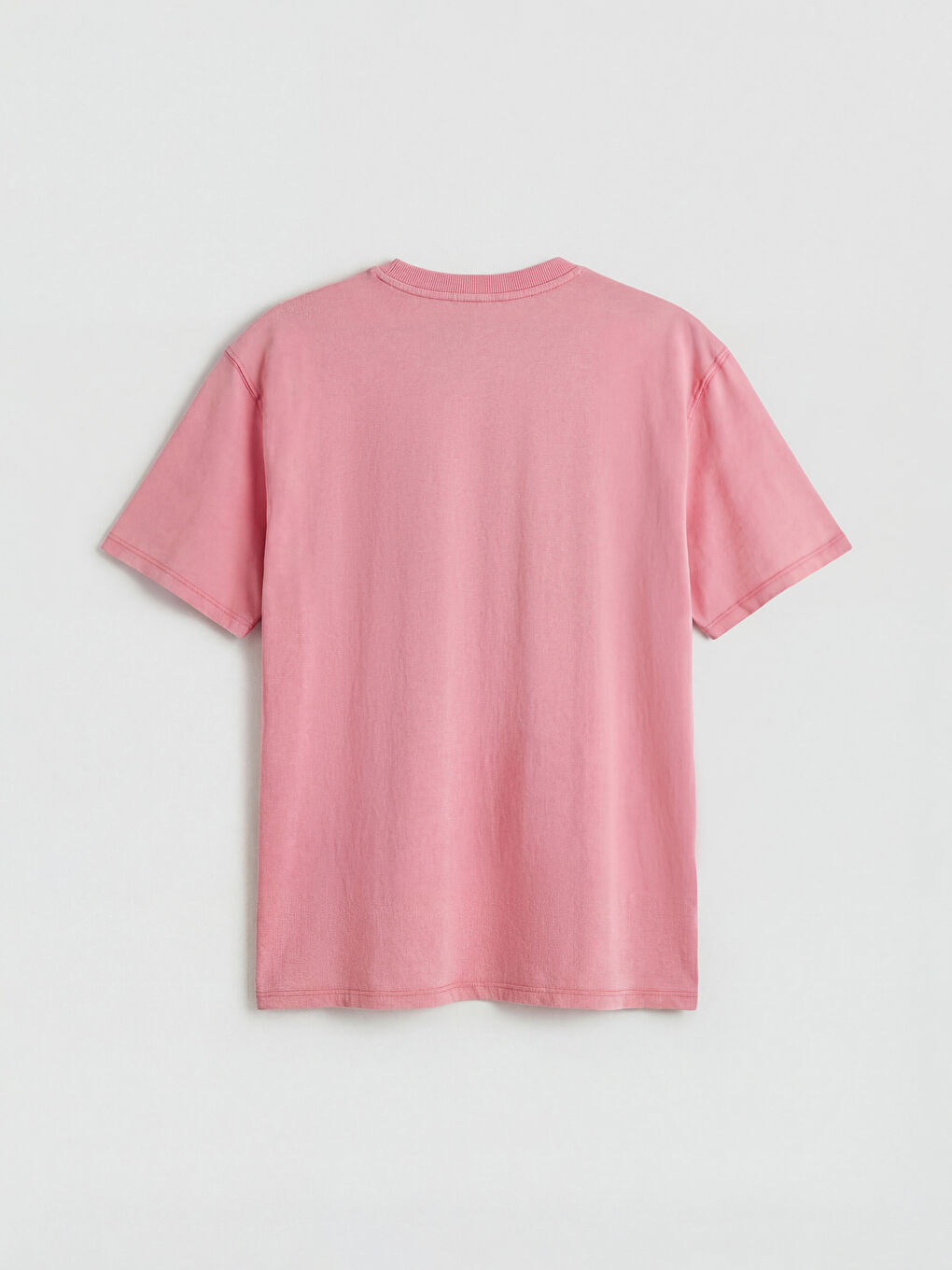 Pembe Malibu Baskılı Oversize Kadın Tişört-4