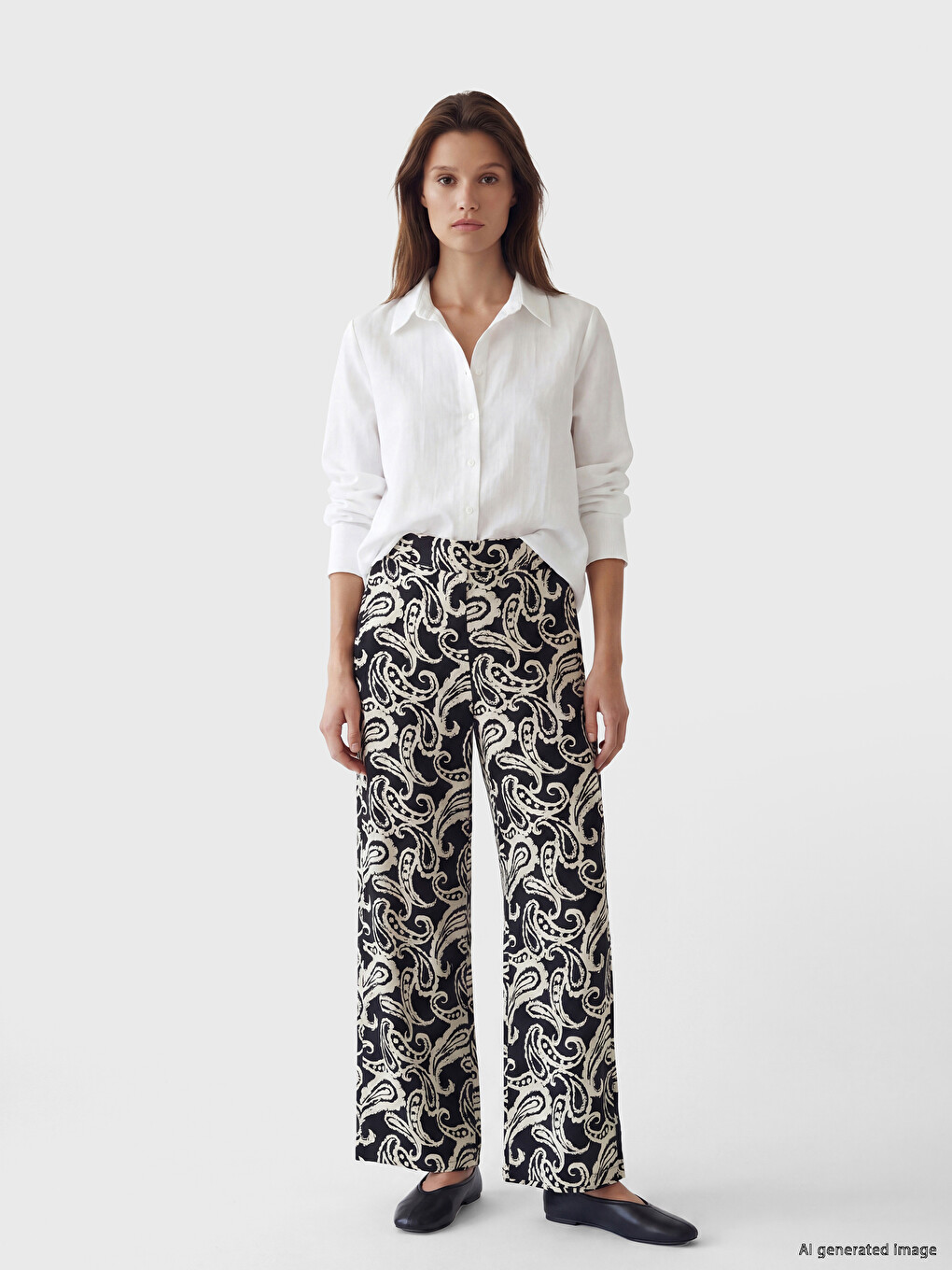 Pantalon Femme à Motifs à Taille Élastiquée