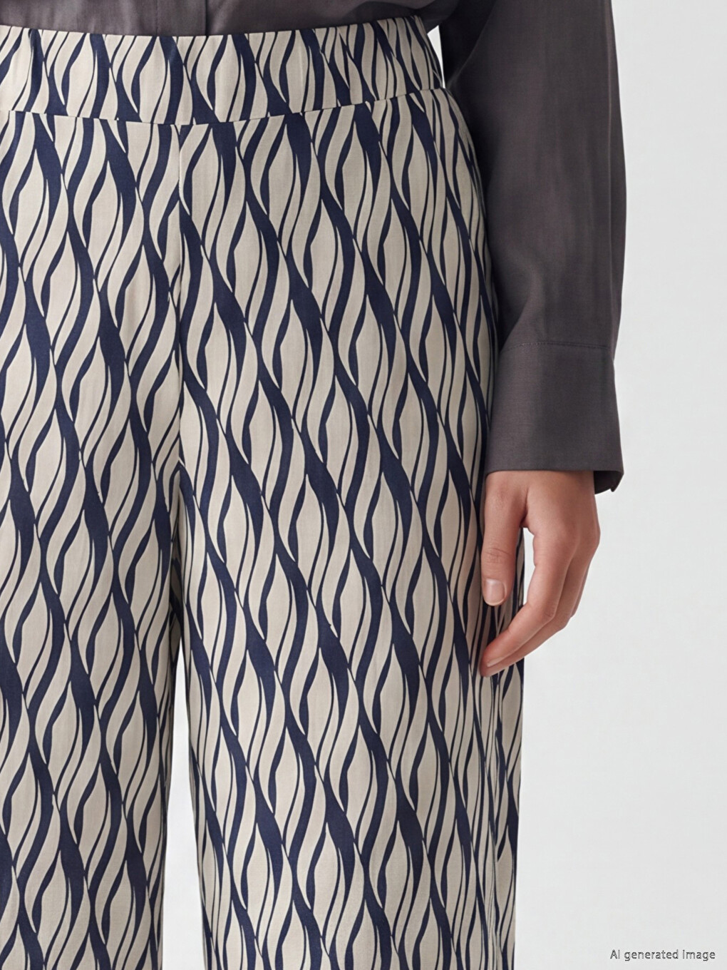Pantalon Femme À Motifs À Taille Élastiquée-2