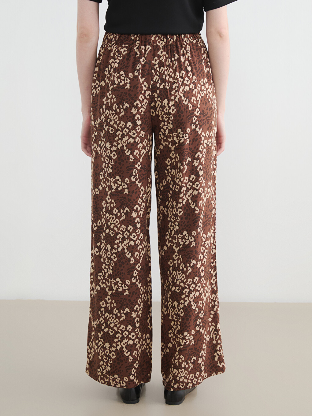 Elastic Waist Patterned Women's Trousers-3