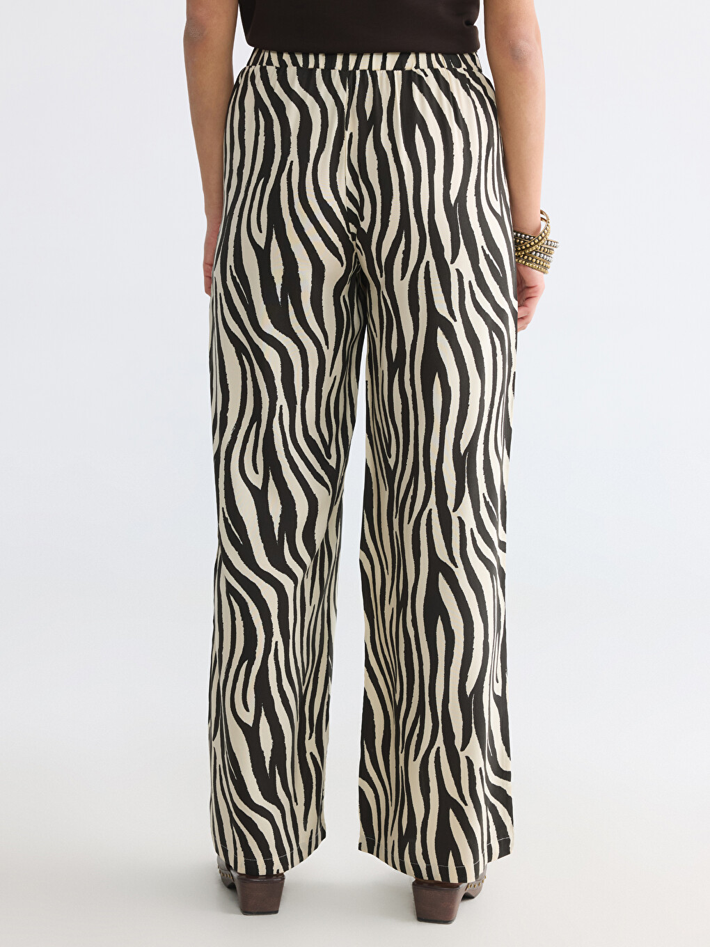Pantalon Femme À Motifs À Taille Élastiquée-3