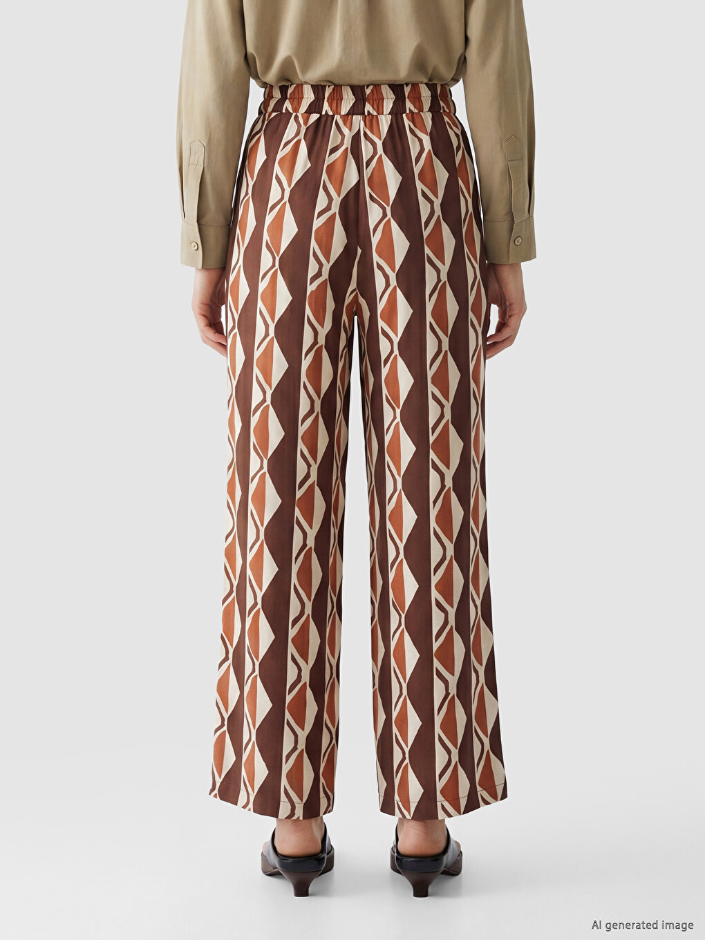 Pantaloni Cu Model Cu Talie Elastică Pentru Femei-3