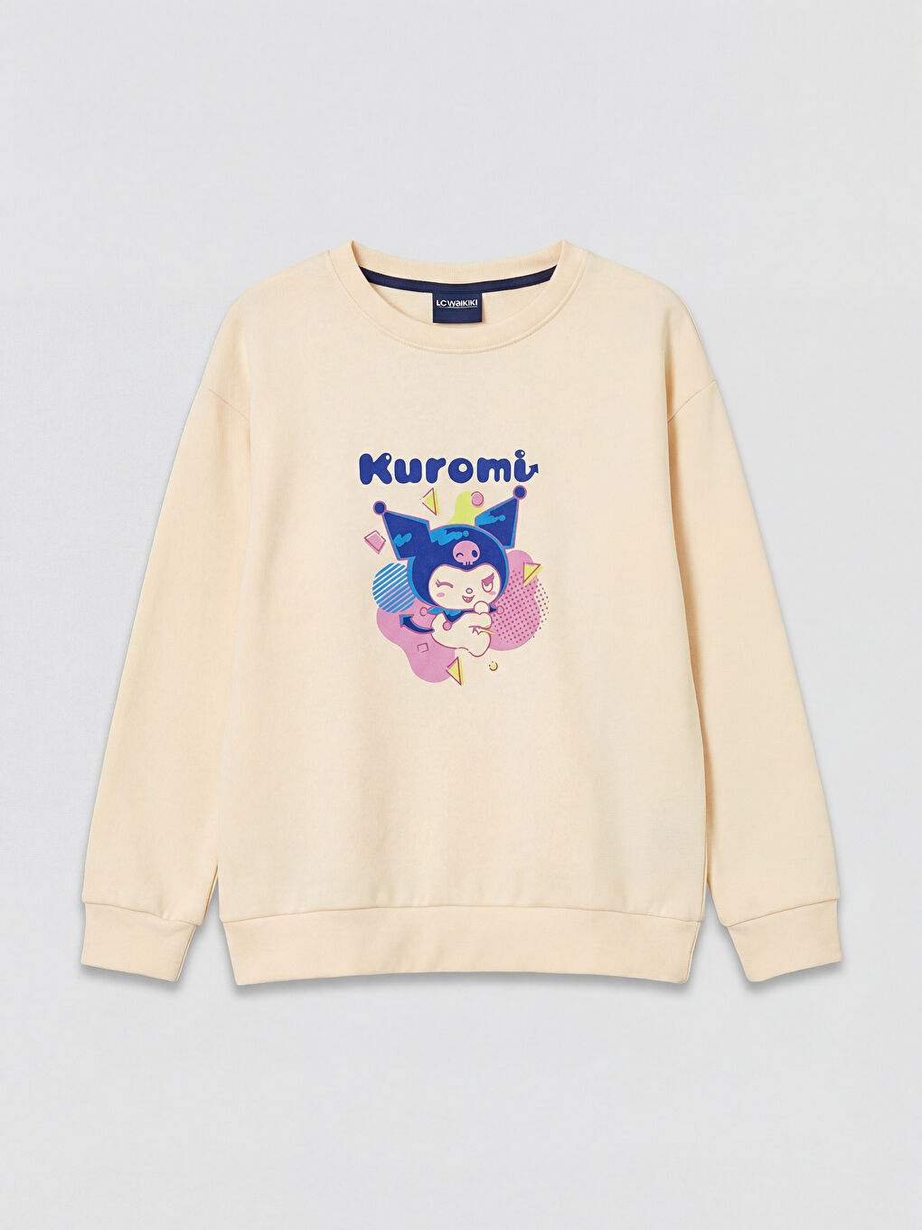 Crew Neck Kuromi Printed Girls' Sweatshirt
