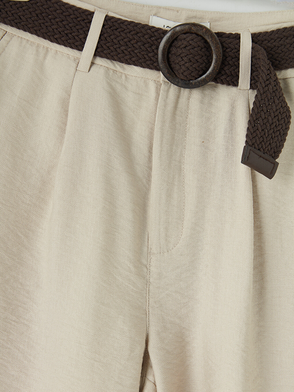 Waist Belted Pleated Women's Shorts-6