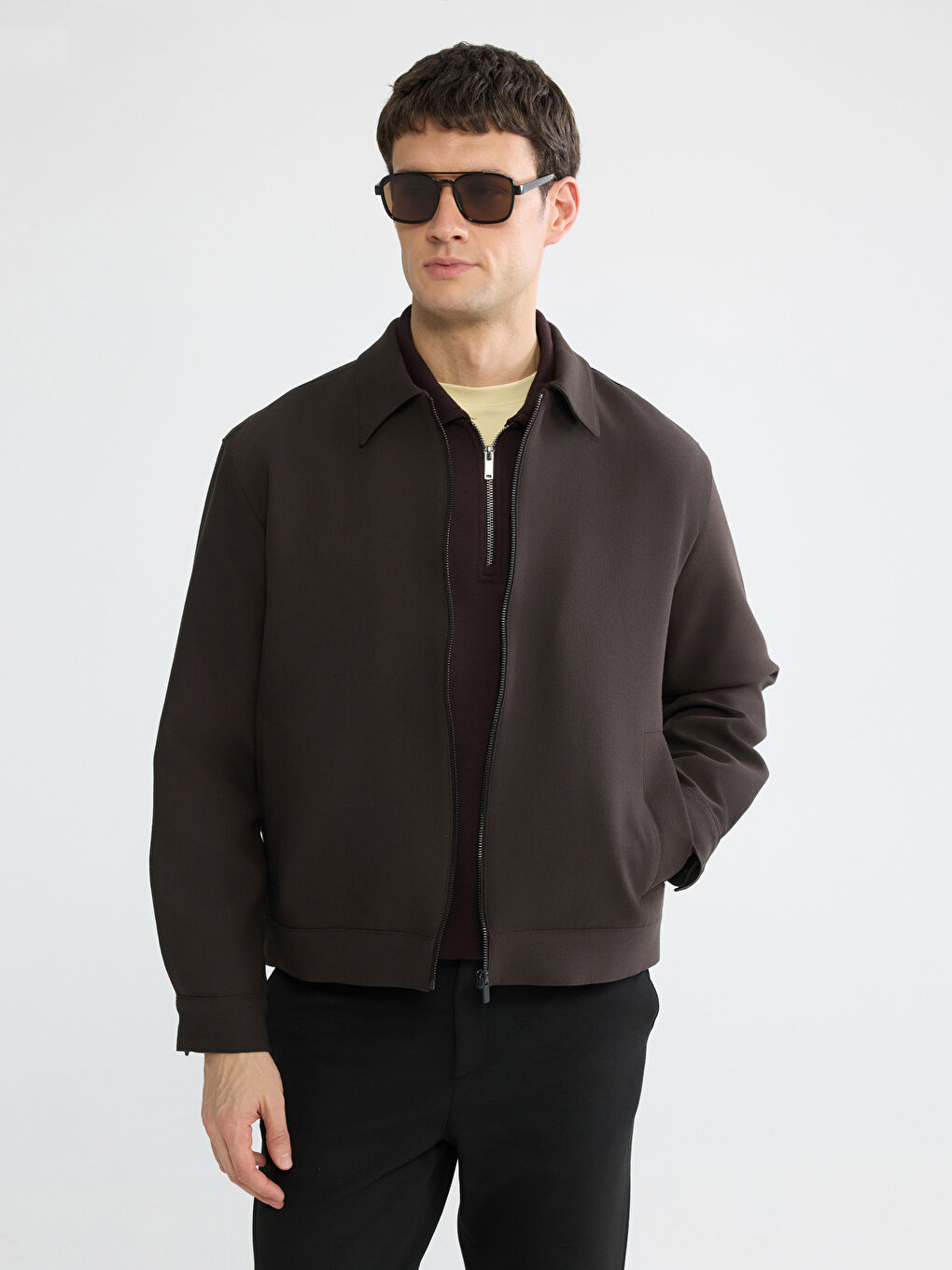 Kahverengi Standart Kalıp Erkek Mont