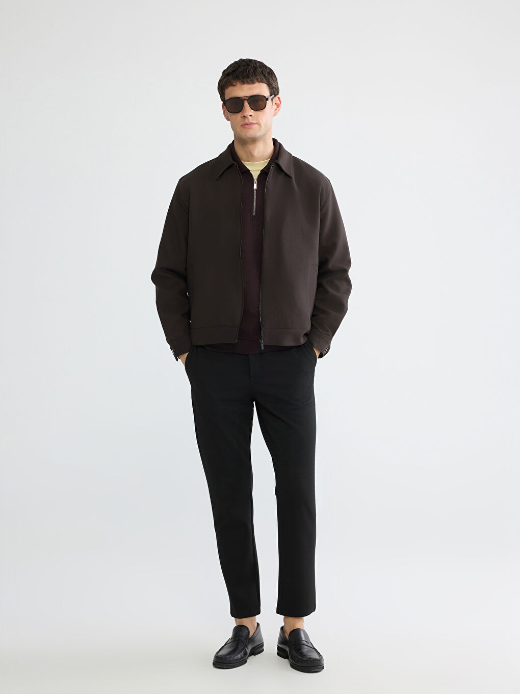 Kahverengi Standart Kalıp Erkek Mont-1