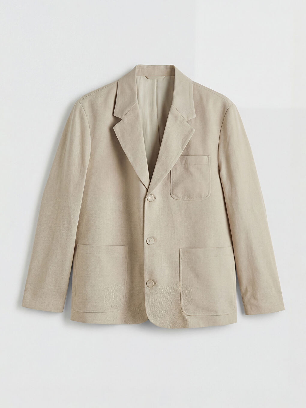 Bej Standart Kalıp Erkek Blazer Ceket