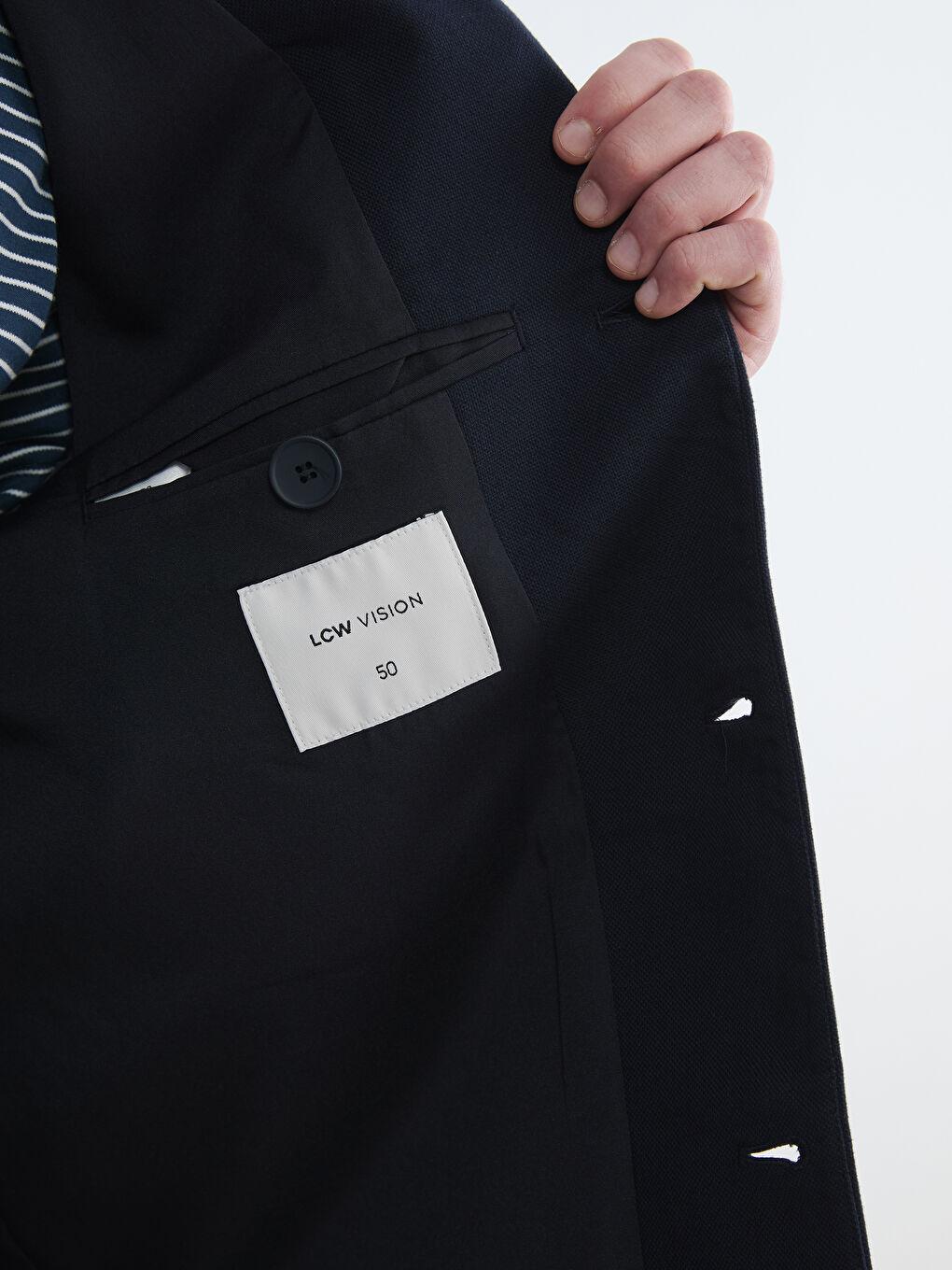 Lacivert Standart Kalıp Erkek Blazer Ceket-3