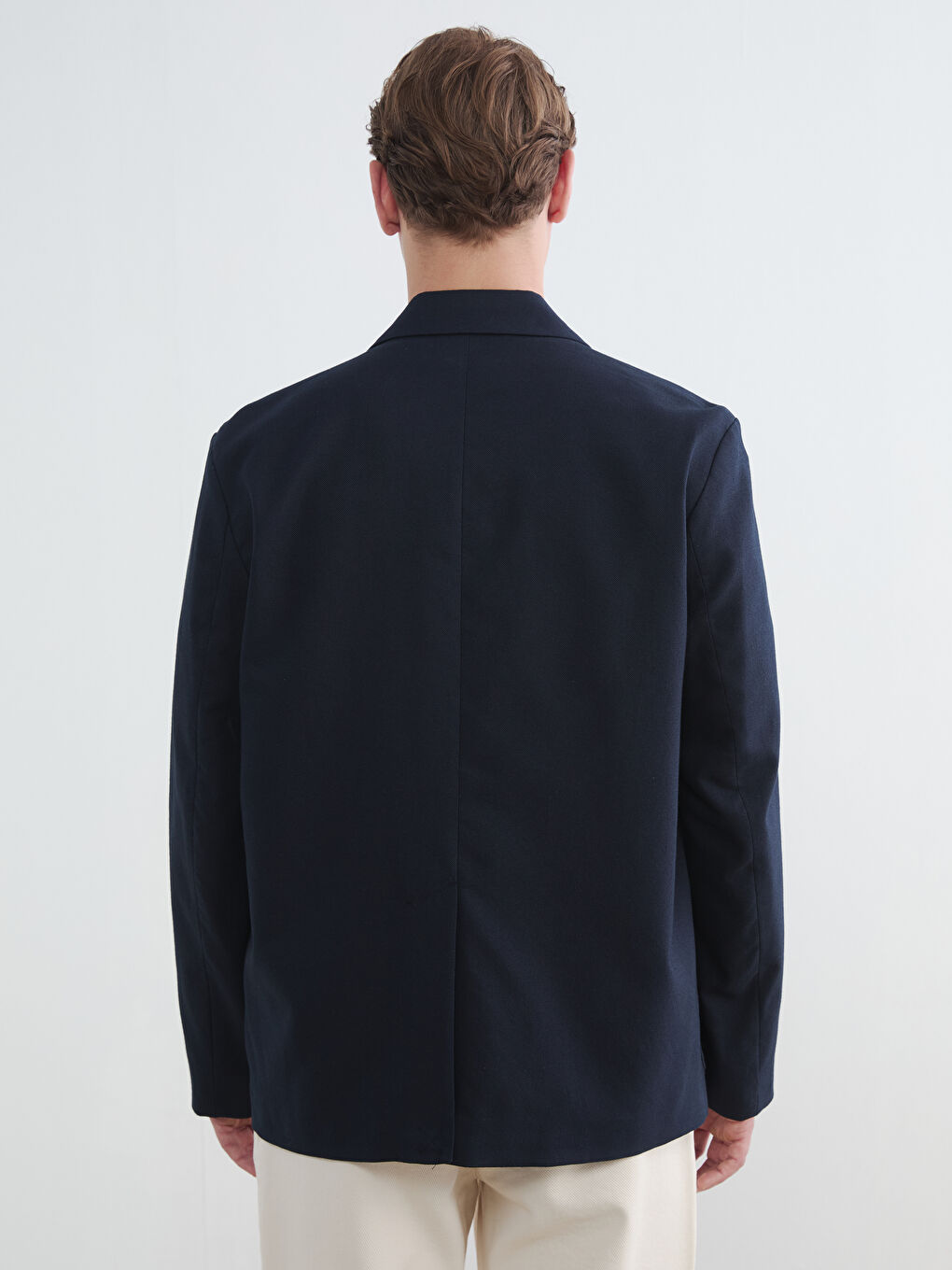 Lacivert Standart Kalıp Erkek Blazer Ceket-4