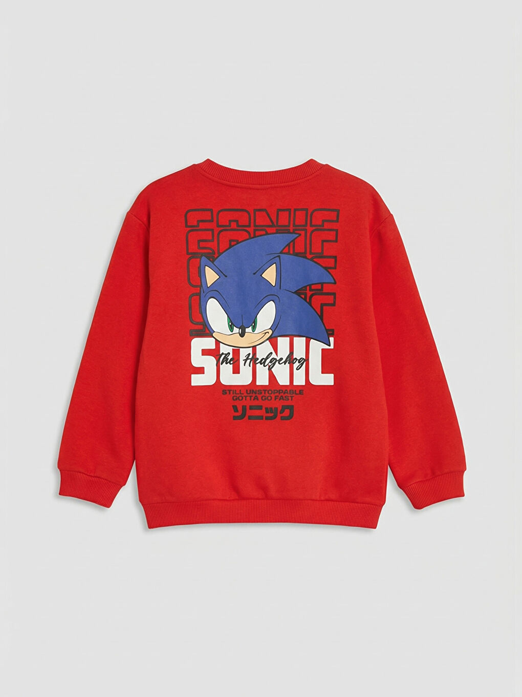 Kırmızı Sonic Baskılı Erkek Çocuk Kalın Sweatshirt ve Eşofman Altı-2