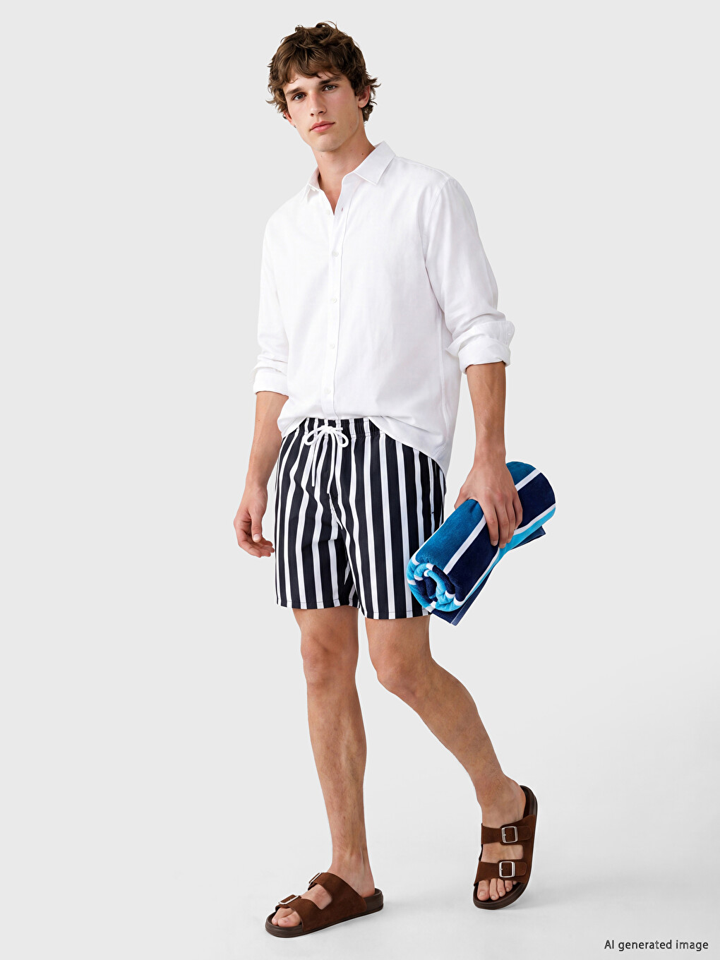Short Striped Men's Swimming Shorts