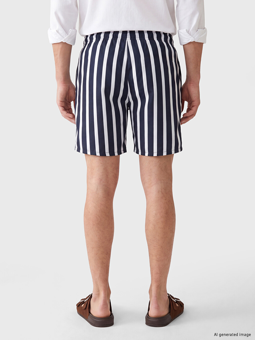 Short Striped Men's Swimming Shorts-3