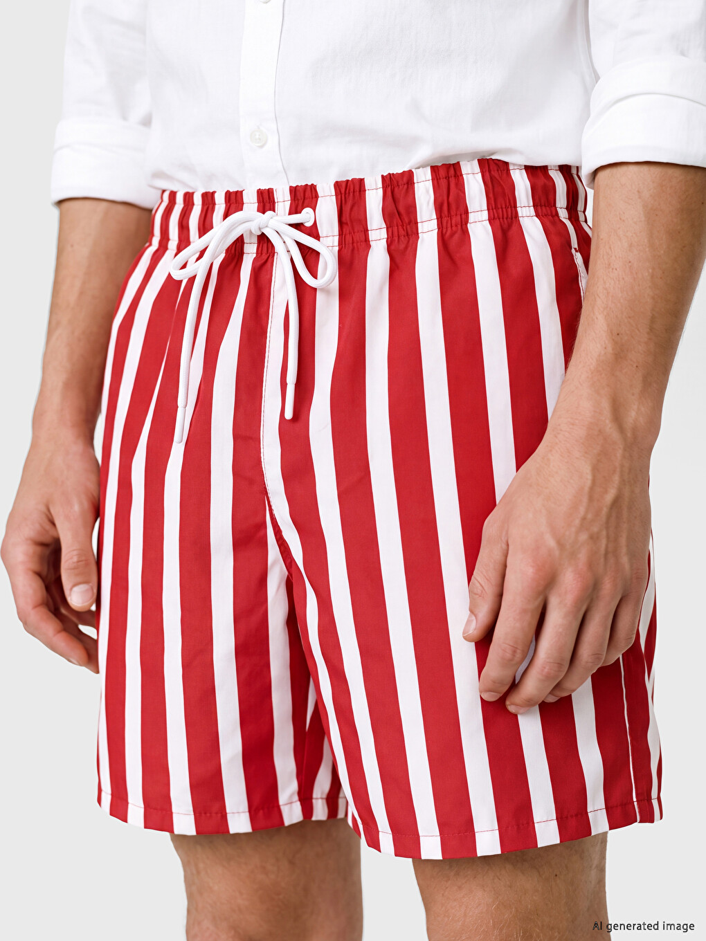 Short Striped Men's Swimming Shorts-2