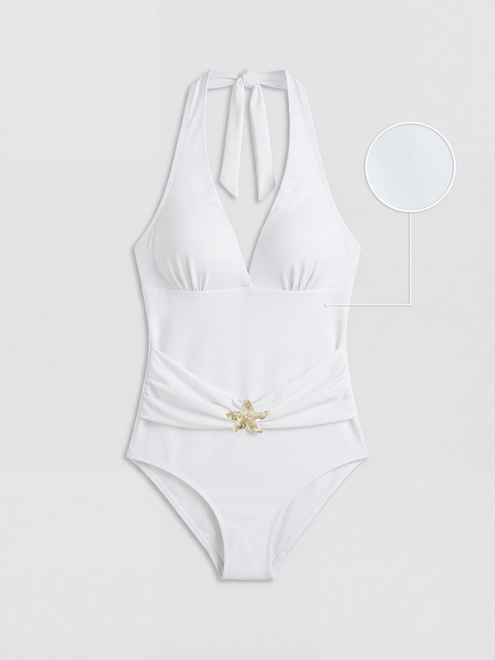 Beyaz Kadın Düz Çıkarılabilir Pedli Mayo