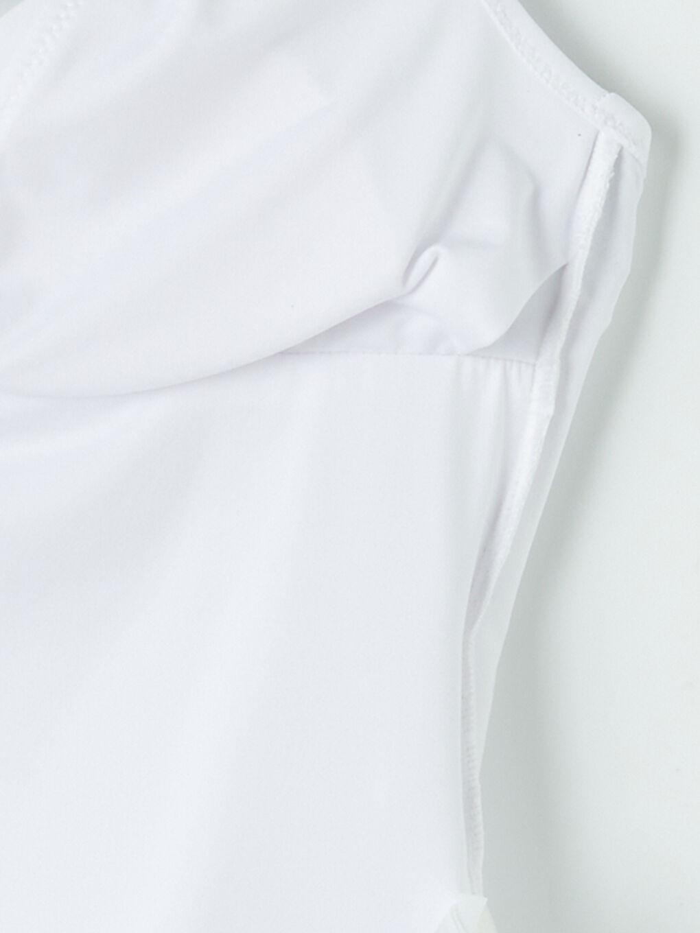 Beyaz Kadın Düz Çıkarılabilir Pedli Mayo-2