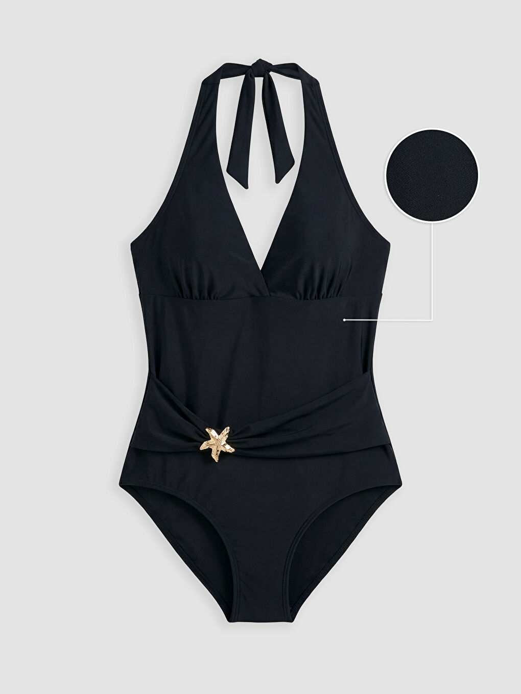 Siyah Boyundan Bağlamalı Kadın Mayo