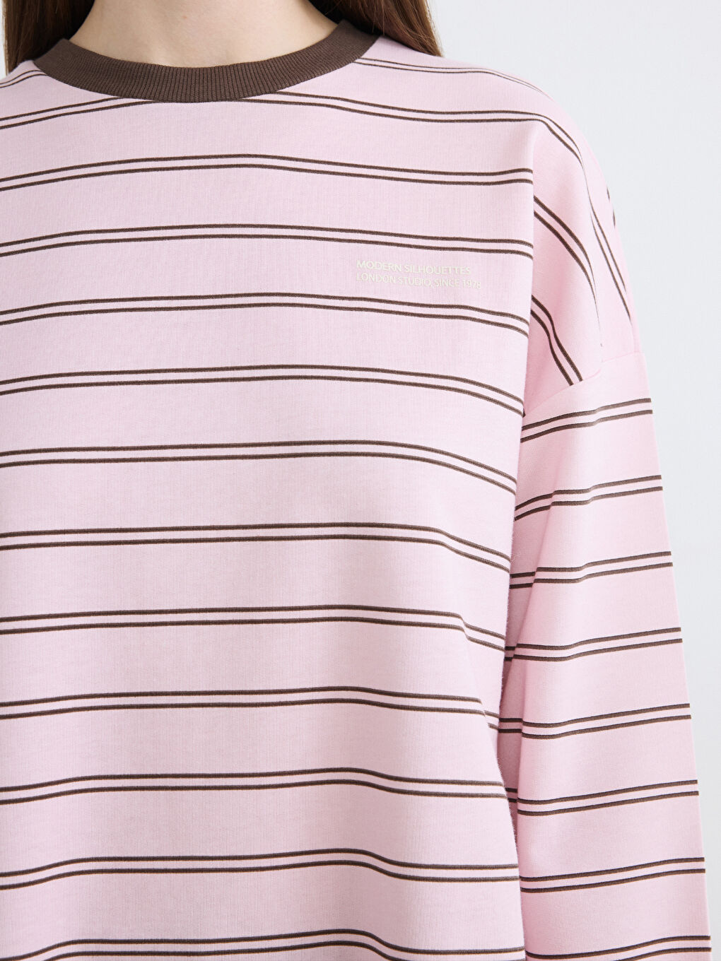 Crew Neck Striped Oversize Women's Tunic-2