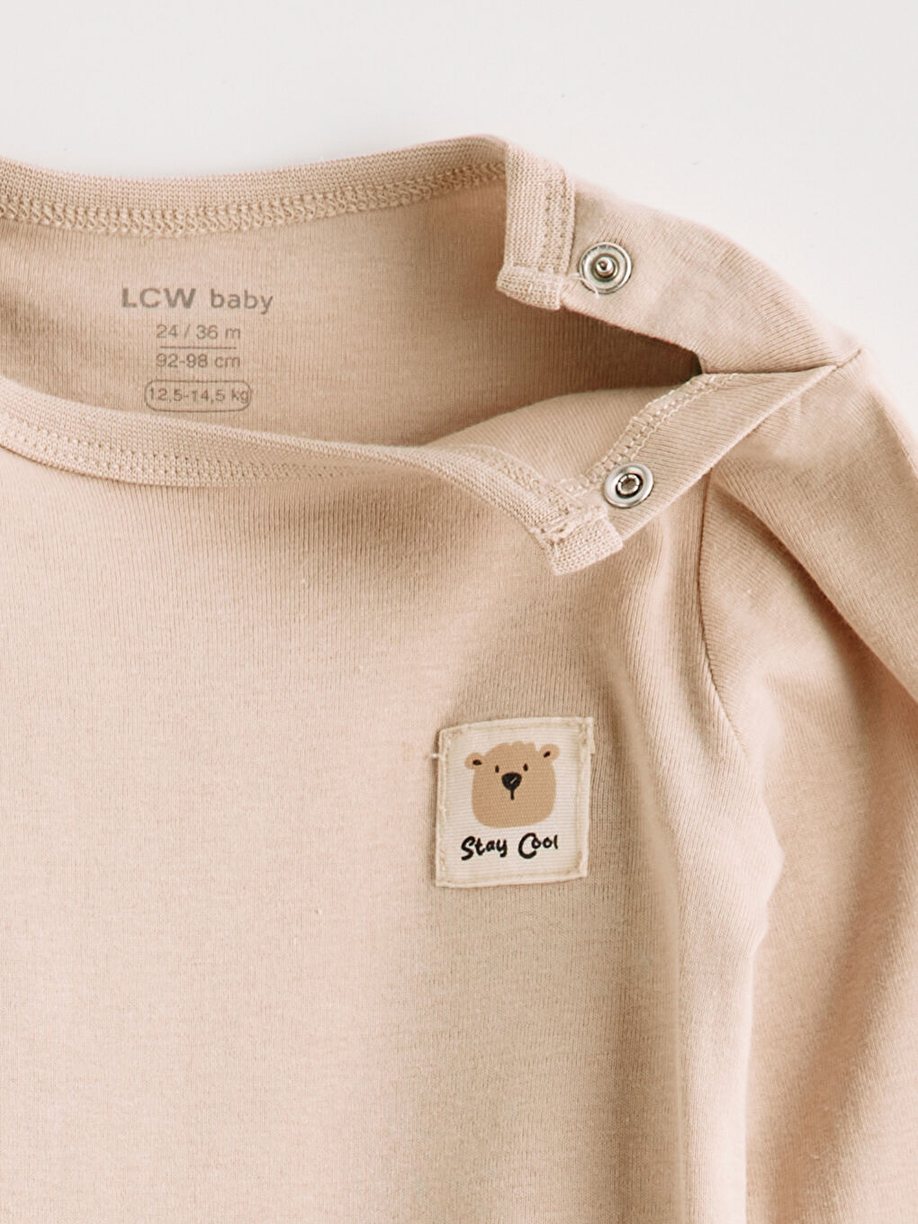 Bej Baskılı Erkek Bebek Çıtçıtlı Body 3'lü-6