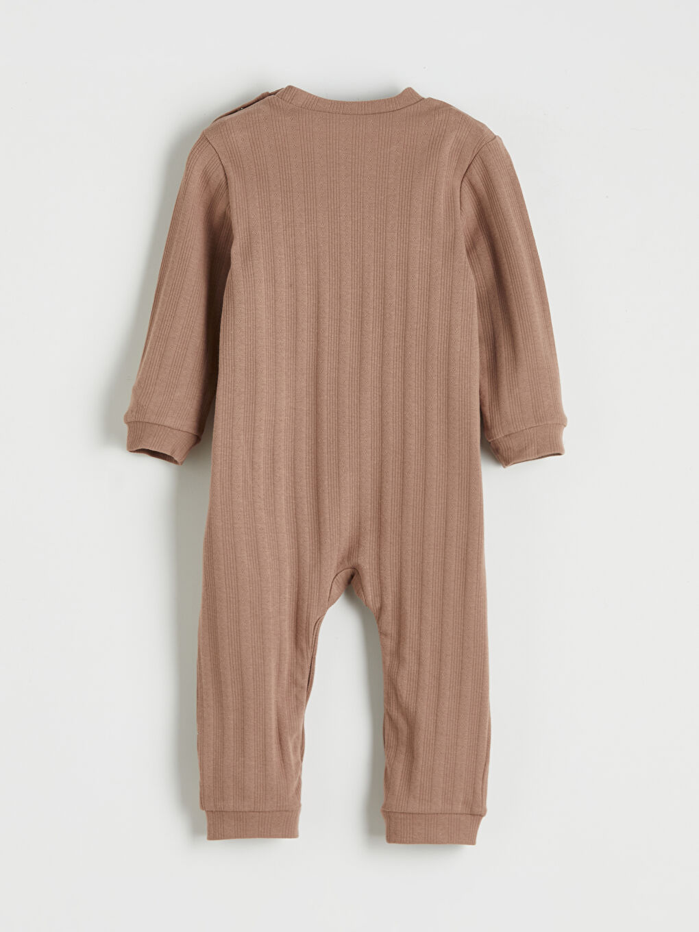 Kahverengi Bisiklet Yaka Erkek Bebek Tulum-1