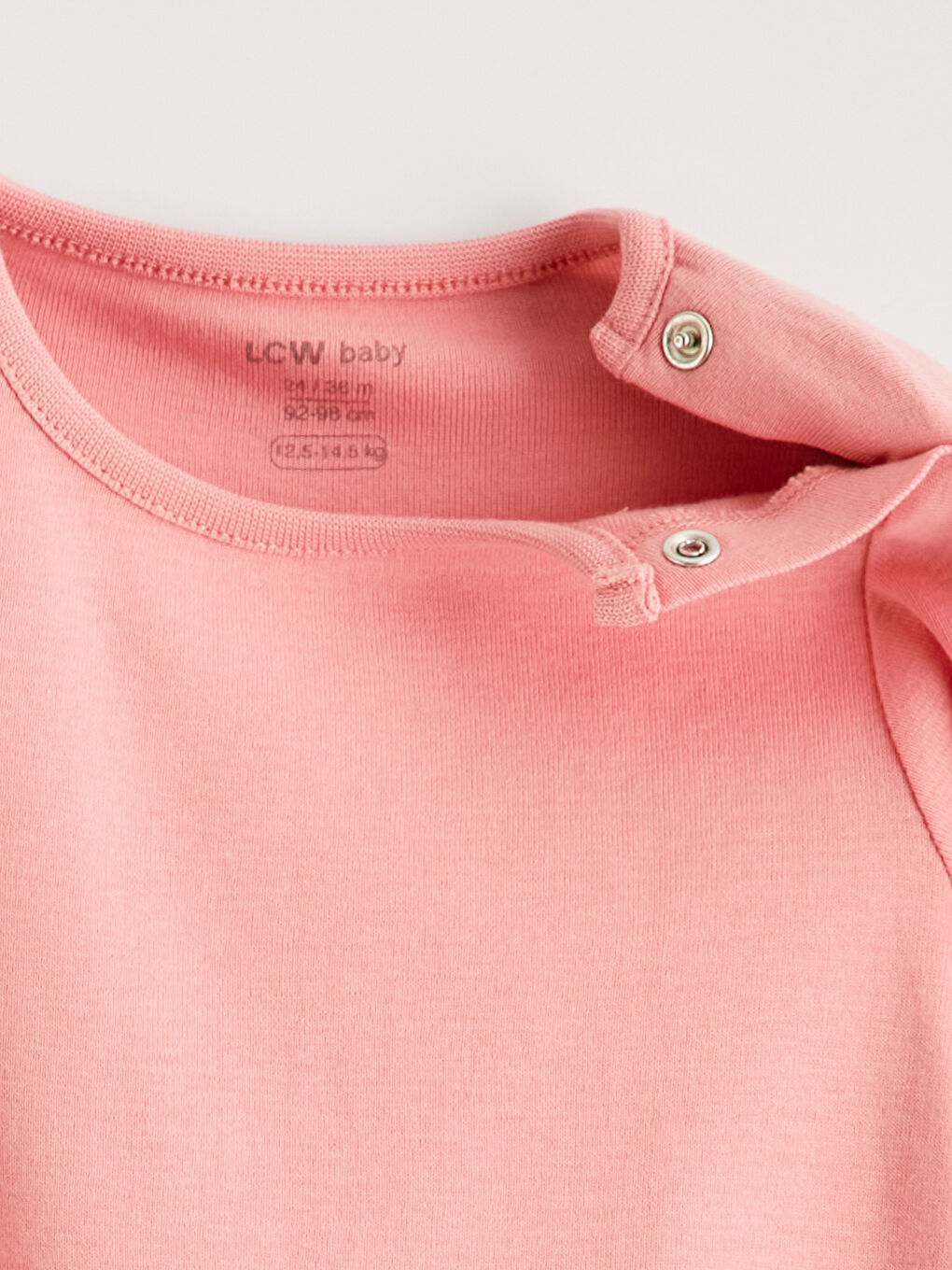 Pembe Uzun Kollu Bisiklet Yaka Kız Bebek Çıtçıtlı Body-1