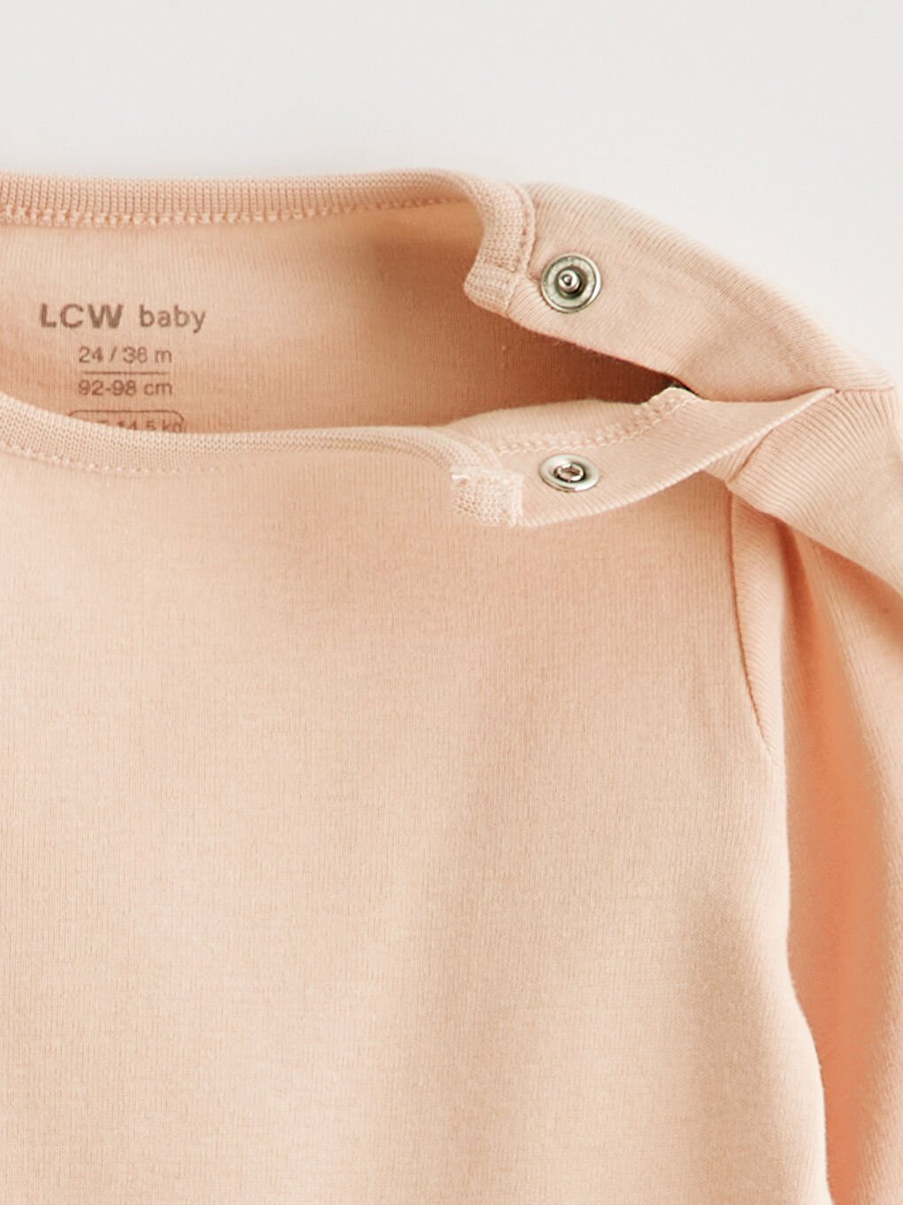 Bej Bisiklet Yaka Kız Bebek Çıtçıtlı Body 3'lü-4