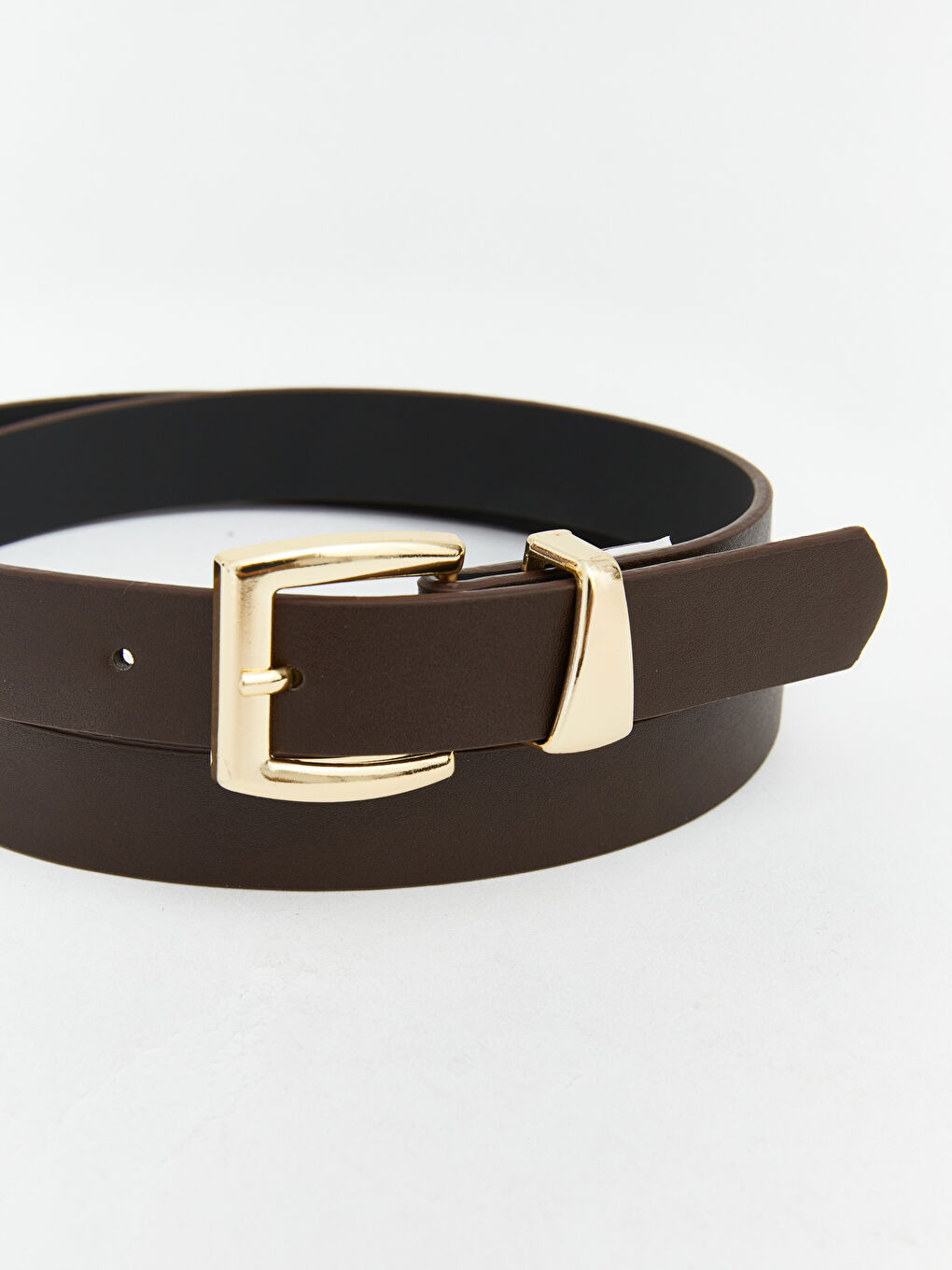 Kahverengi Deri Görünümlü Kadın Kemer-1