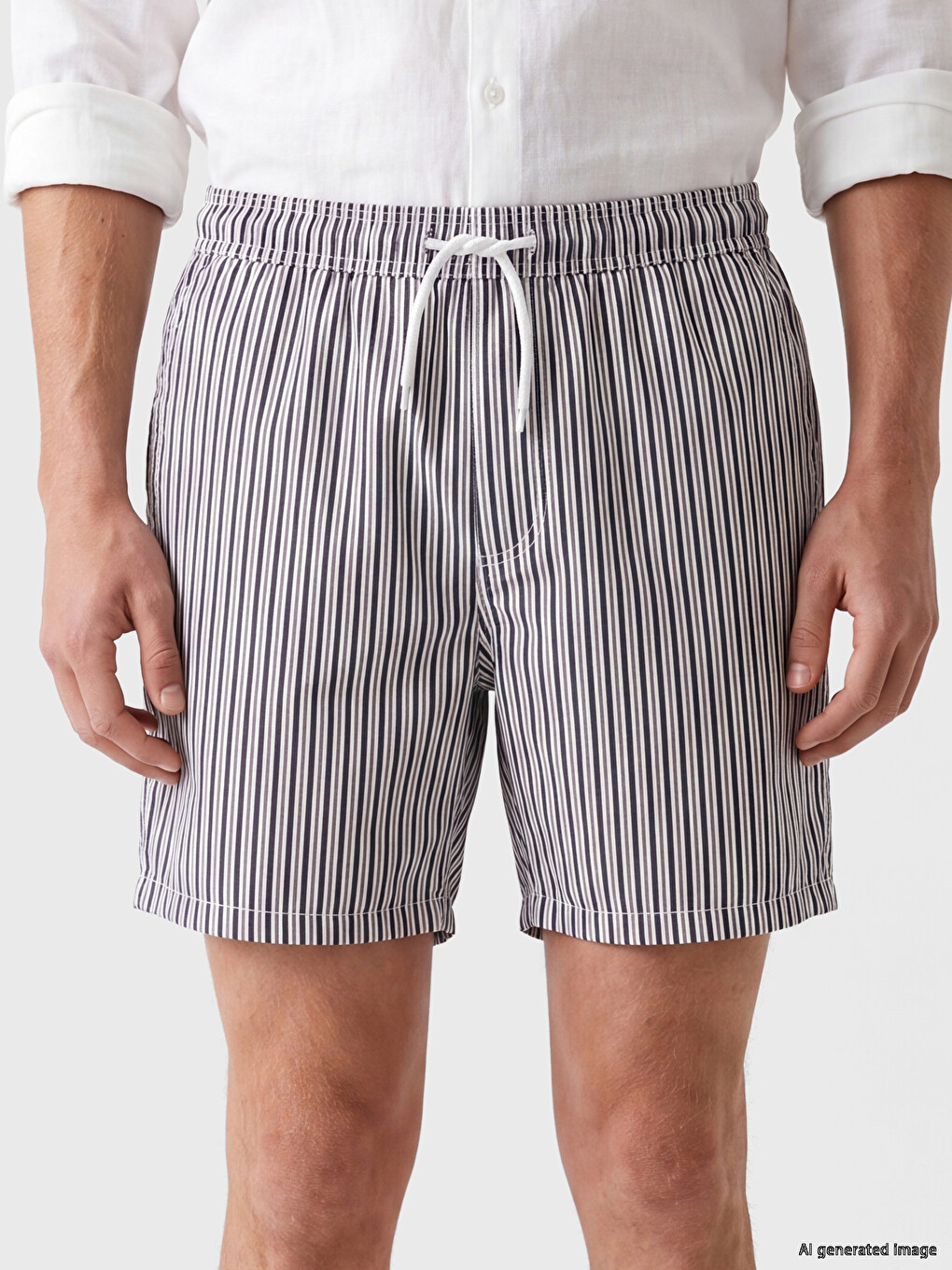 Short Striped Men's Swimming Shorts-2