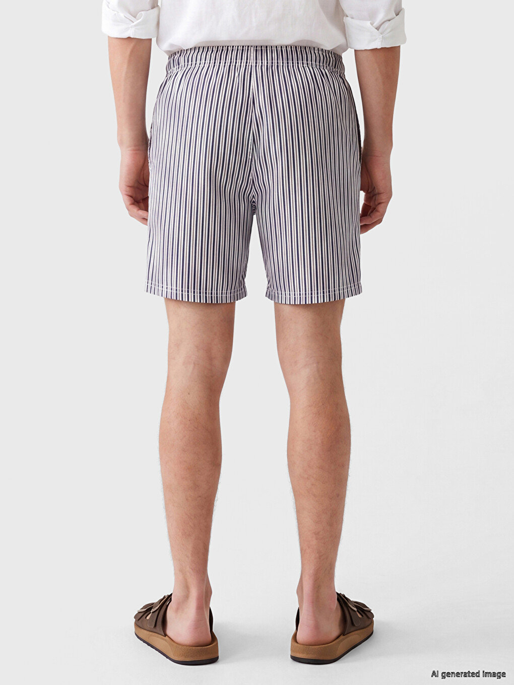 Short Striped Men's Swimming Shorts-3