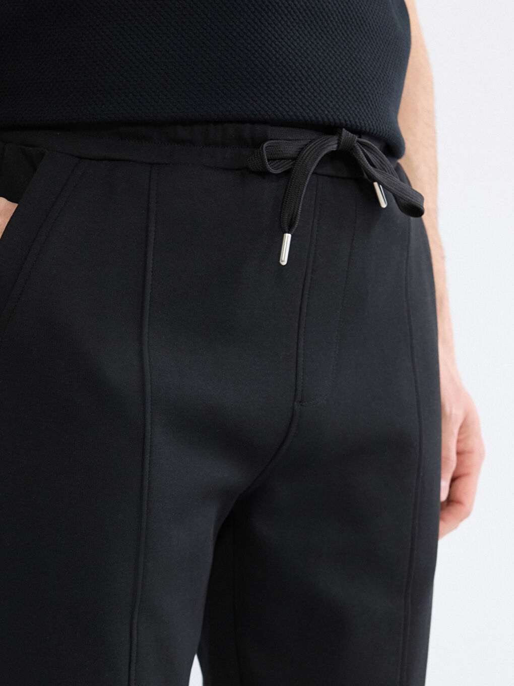 Siyah Beli Lastikli Erkek Eşofman Altı-2