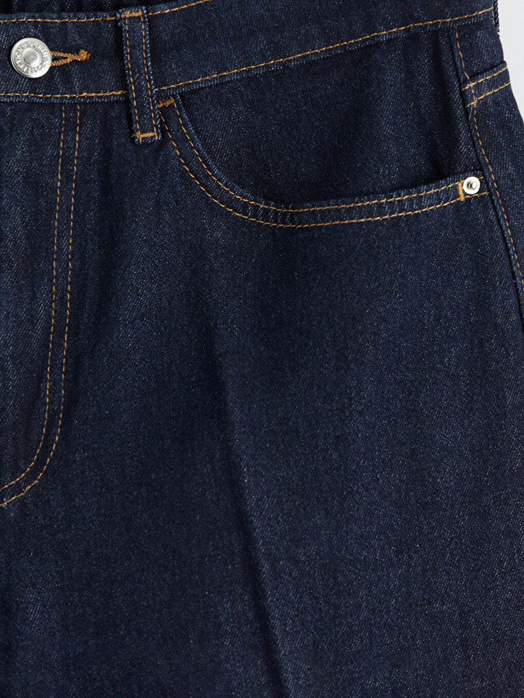 İndigo Yüksek Bel Barrel Fit Kadın Jean Pantolon-6