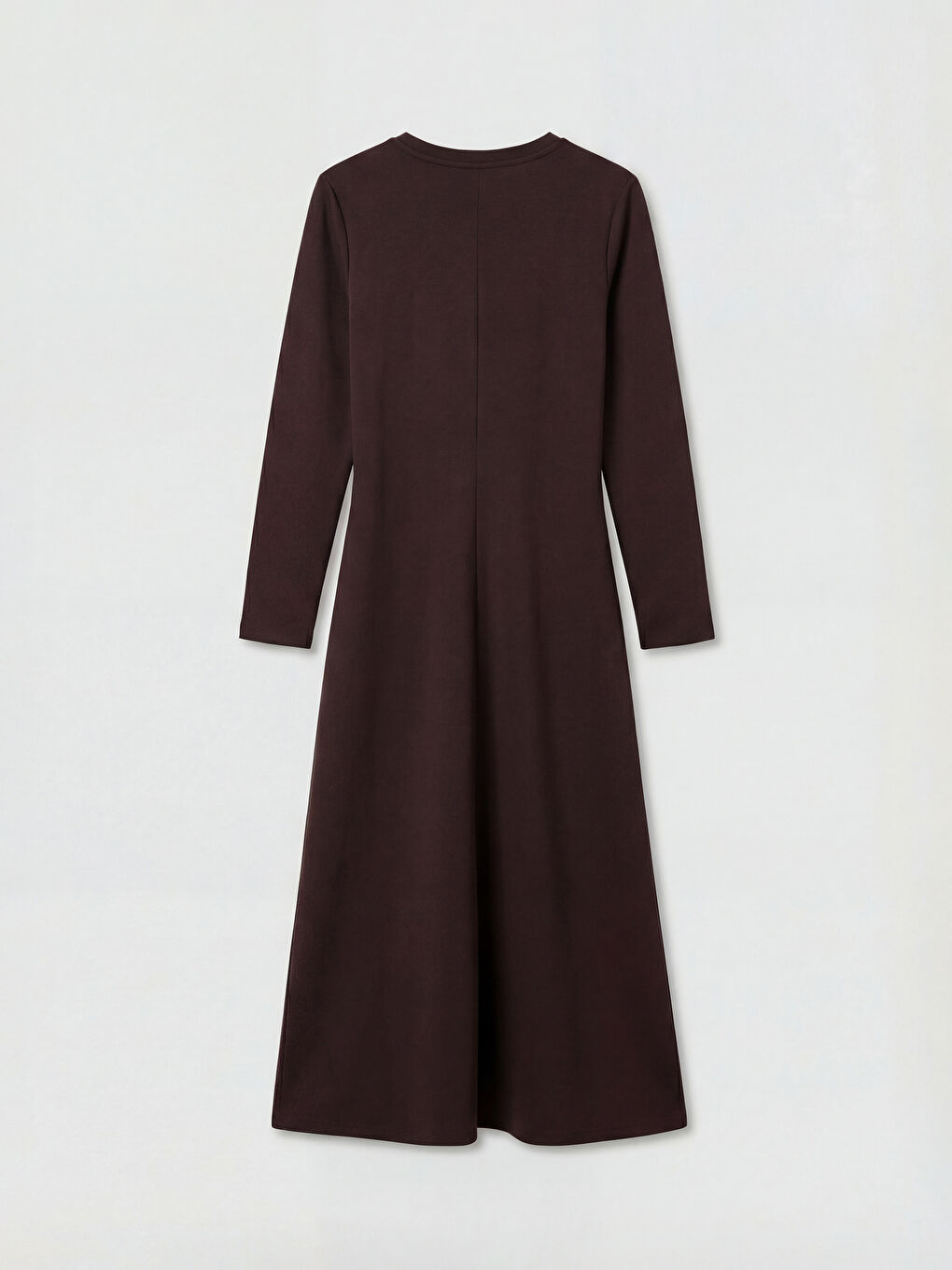 Bordo Bisiklet Yaka Bağlama Detaylı Elbise	-4