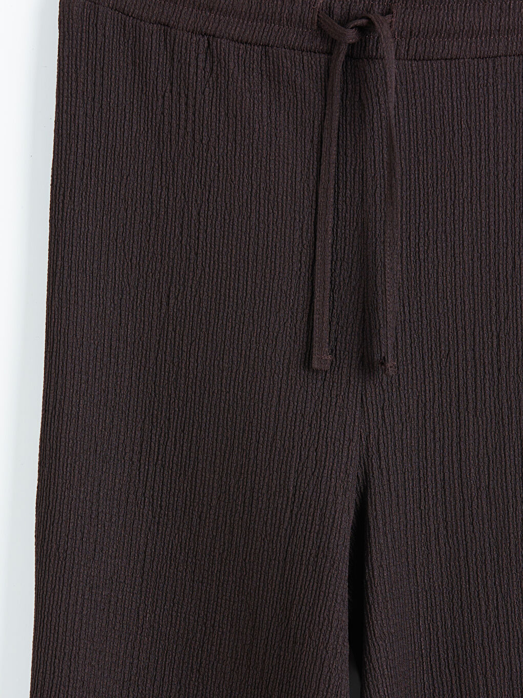 Kahverengi Beli Lastikli Dokulu Kadın Pantolon-2