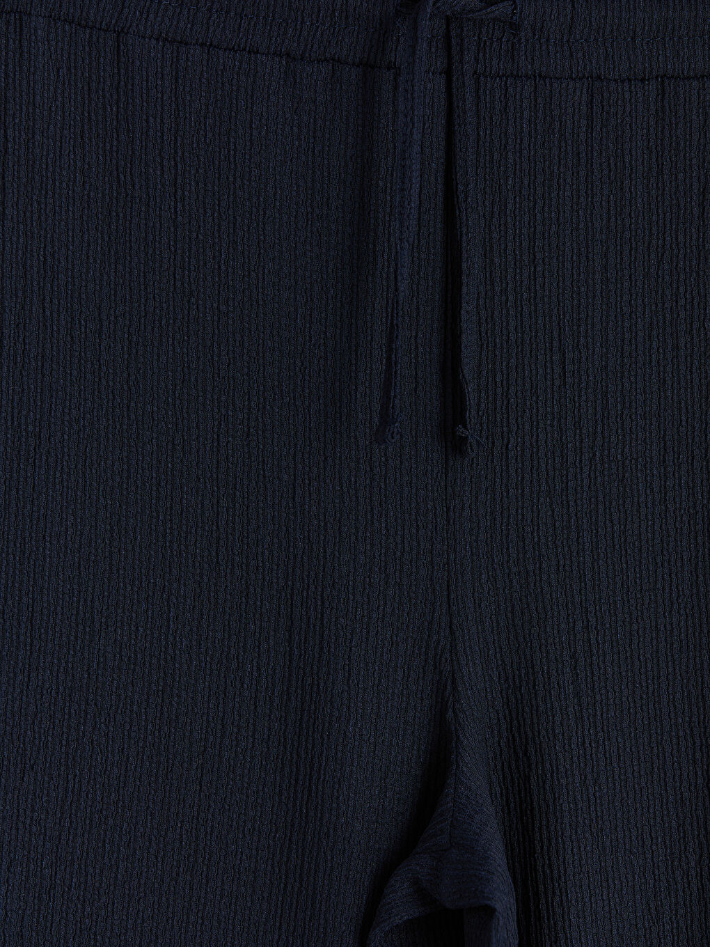 Lacivert Beli Lastikli Dokulu Kadın Pantolon-2