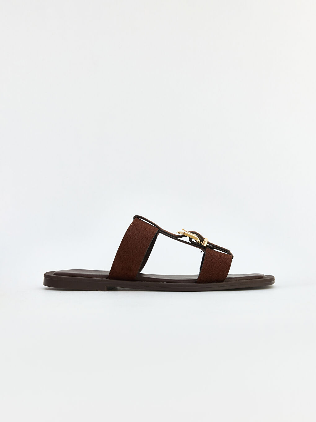 Kahverengi Süet Görünümlü Kadın Terlik-2