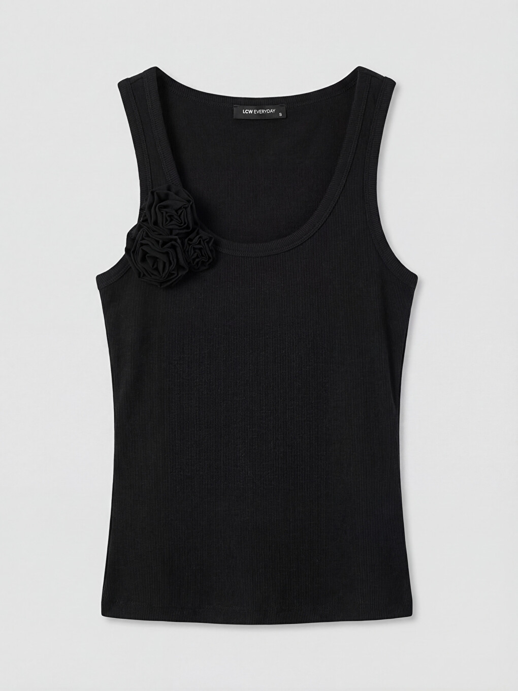 U Neck Flower Embellished Women's Tank Top-4
