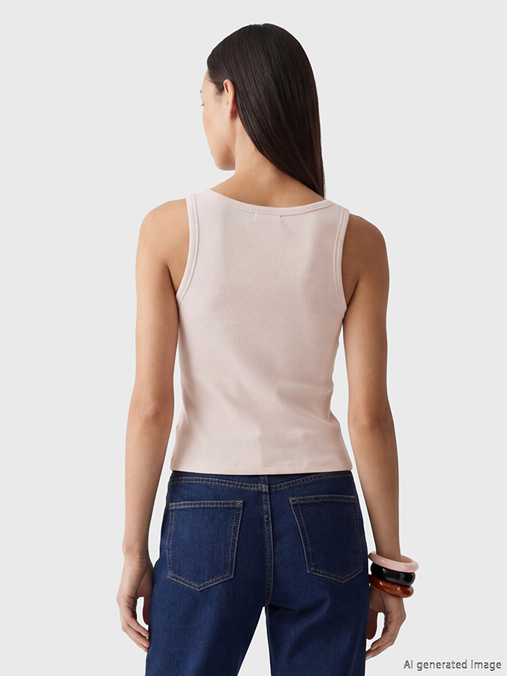 U-Ausschnitt Tanktop mit Blumenapplikation für Damen-3
