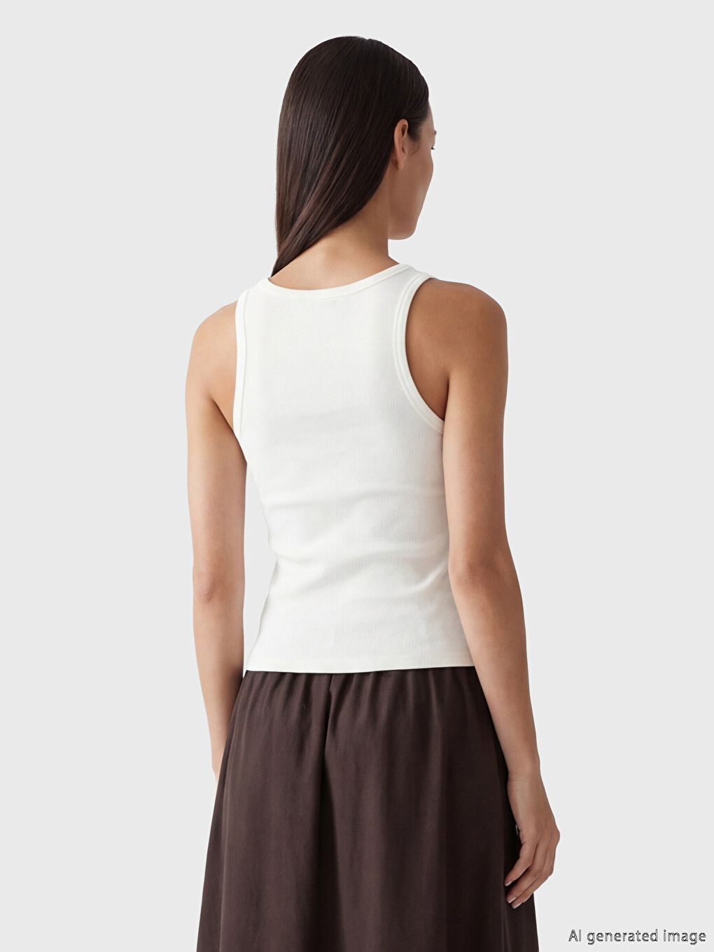 U-Ausschnitt Tanktop mit Blumenapplikation für Damen-3