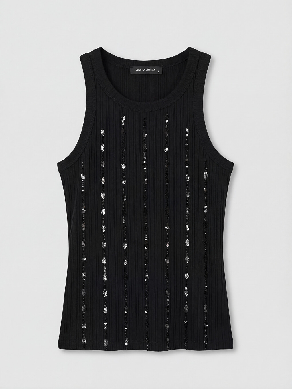 Crew Neck Sequined Women's Tank Top-4