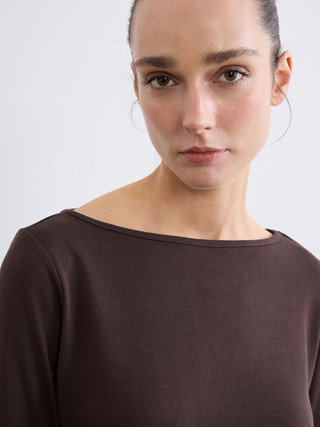 Women's Slash Neck Asymmetric Lace Blouse-4