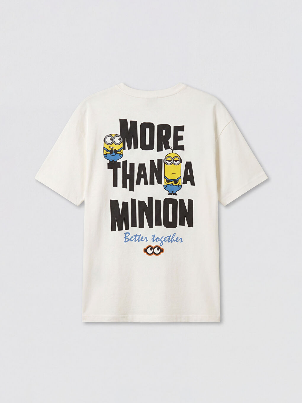 Ekru Bisiklet Yaka Minions Baskılı Erkek Çocuk Tişört-1