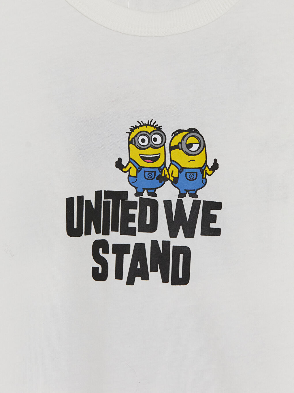 Ekru Bisiklet Yaka Minions Baskılı Erkek Çocuk Tişört-2