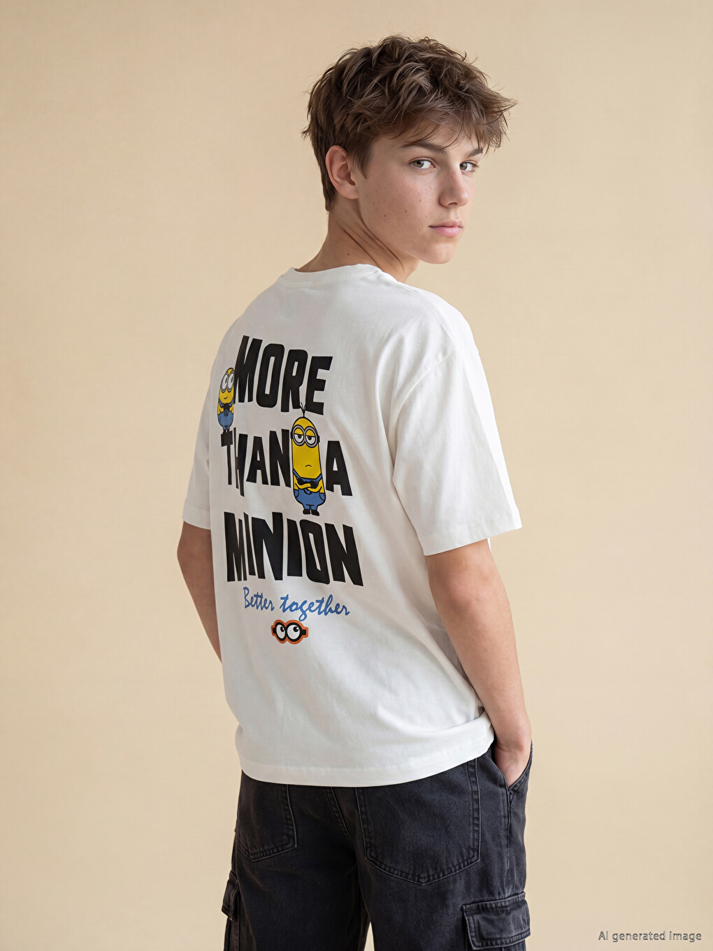 Crew Neck Minions Printed Boys' T-Shirt-1