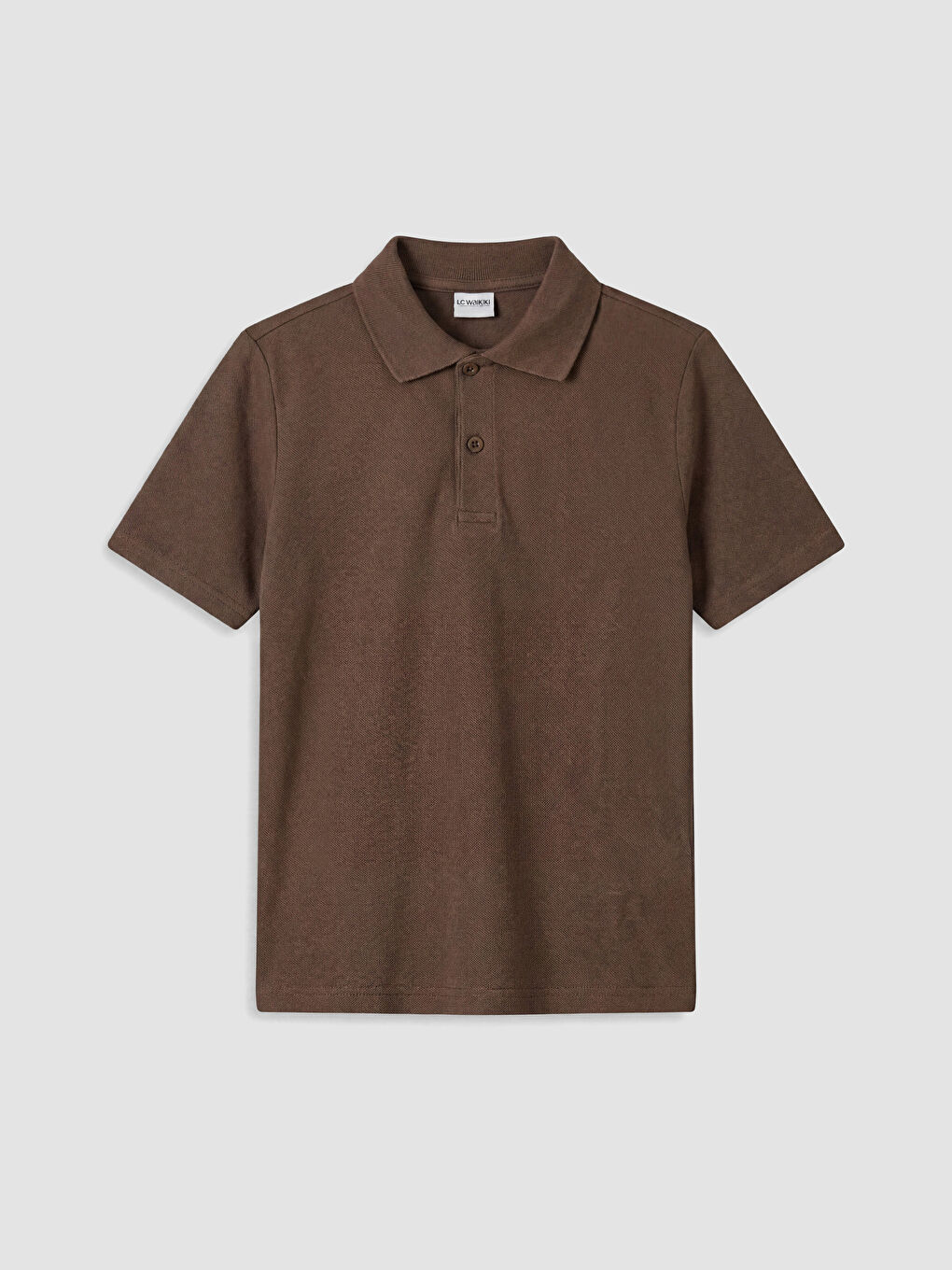 Kahverengi Polo Yaka Erkek Çocuk Pike Tişört