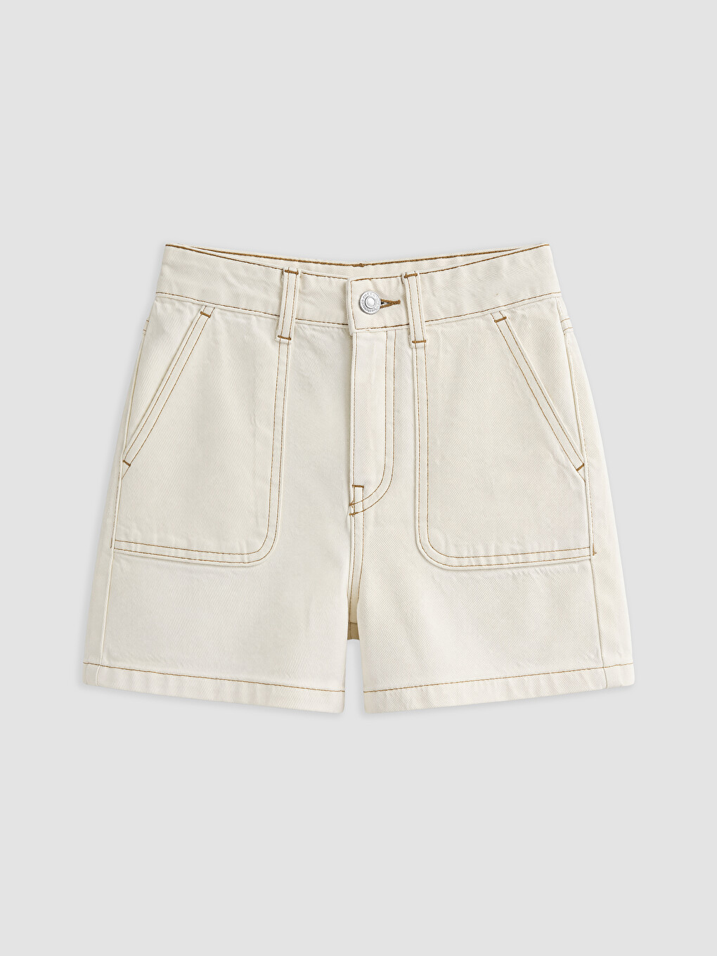 Girl White Denim Shorts