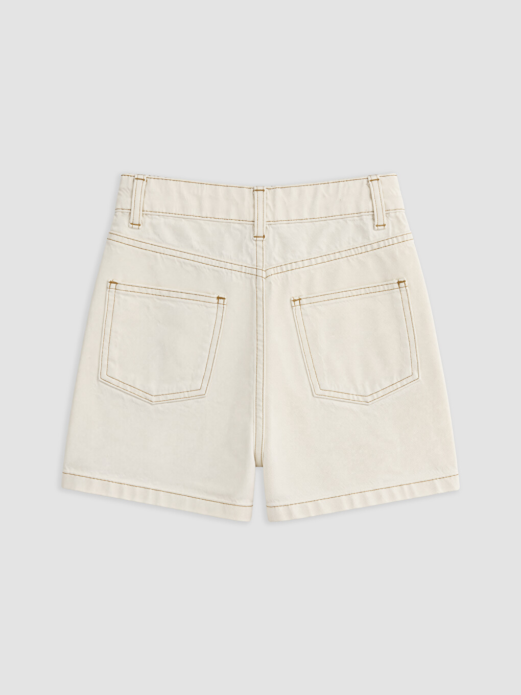 Girl White Denim Shorts-1