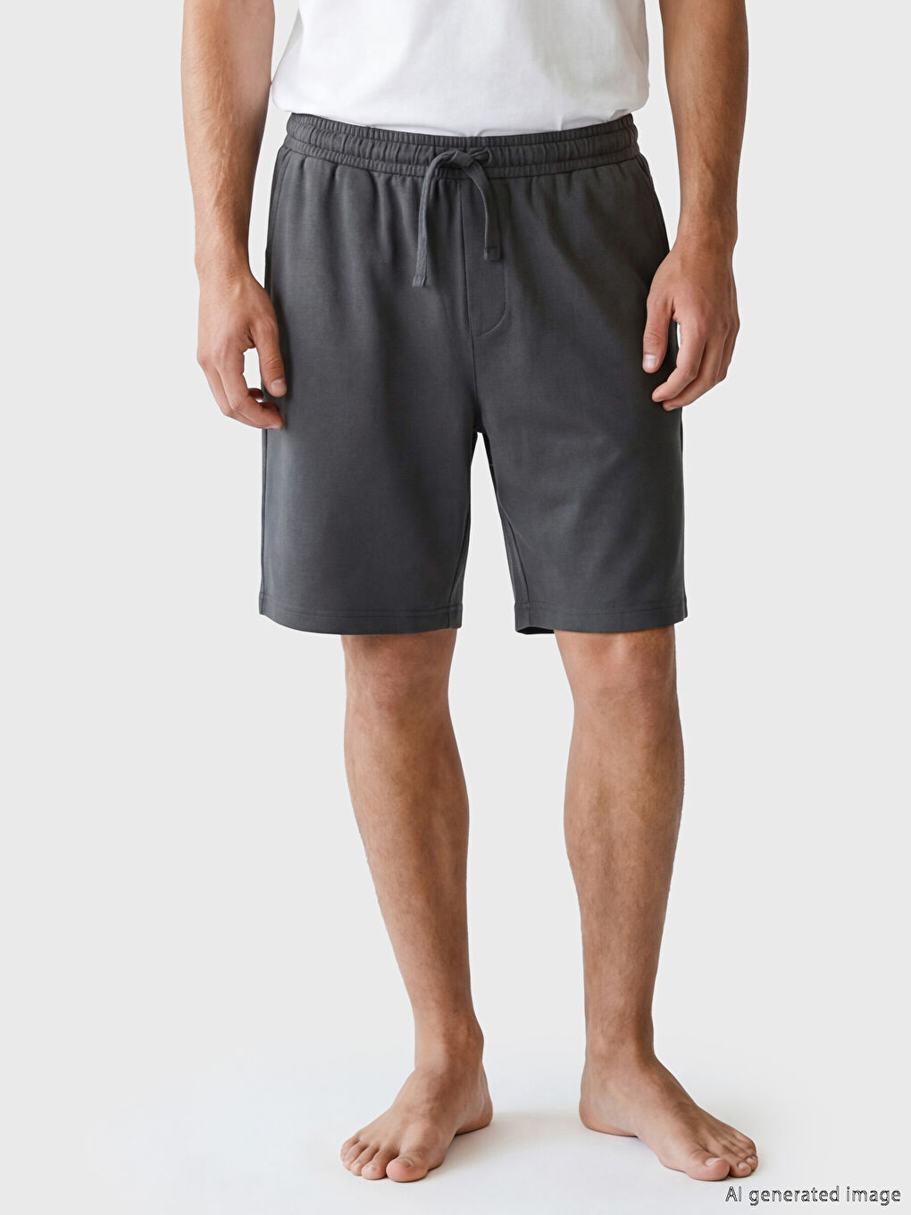 Gri Regular Fit Erkek Pijama Alt Şort-1