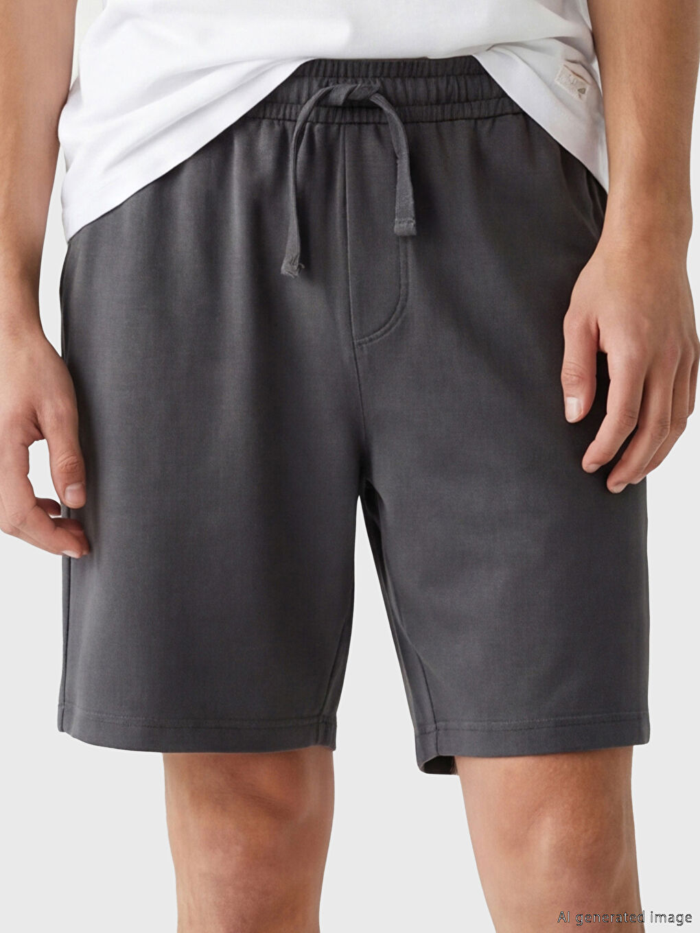 Gri Regular Fit Erkek Pijama Alt Şort-2