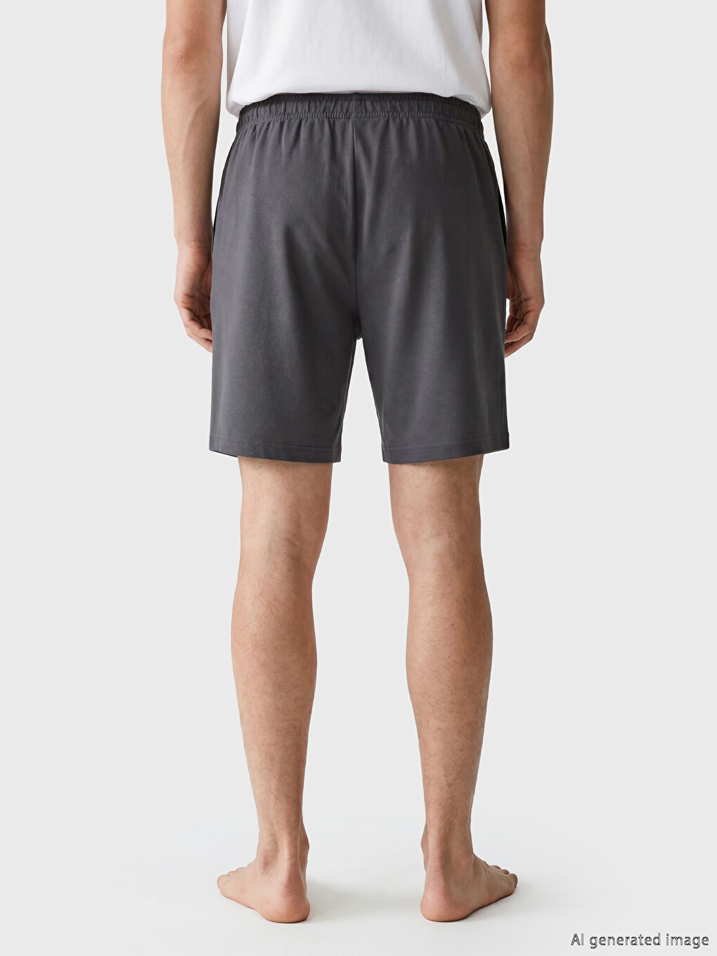 Gri Regular Fit Erkek Pijama Alt Şort-3