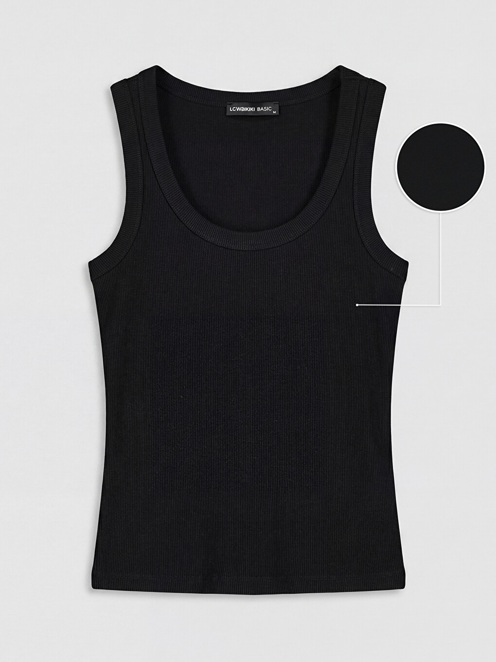 U Neck Women's Ribbed Tank Top-4